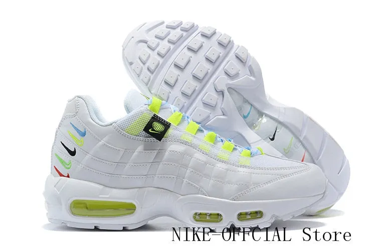 Authentic original AIR MAX 95 TT Men's Running Shoes Air Cushion Breathable Running Shoes black whiteSize 40-46