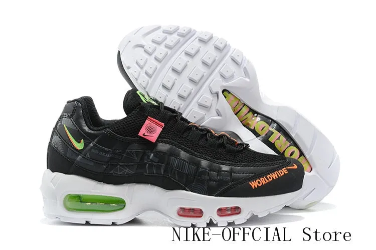 Authentic original AIR MAX 95 TT Men's Running Shoes Air Cushion Breathable Running Shoes black whiteSize 40-46