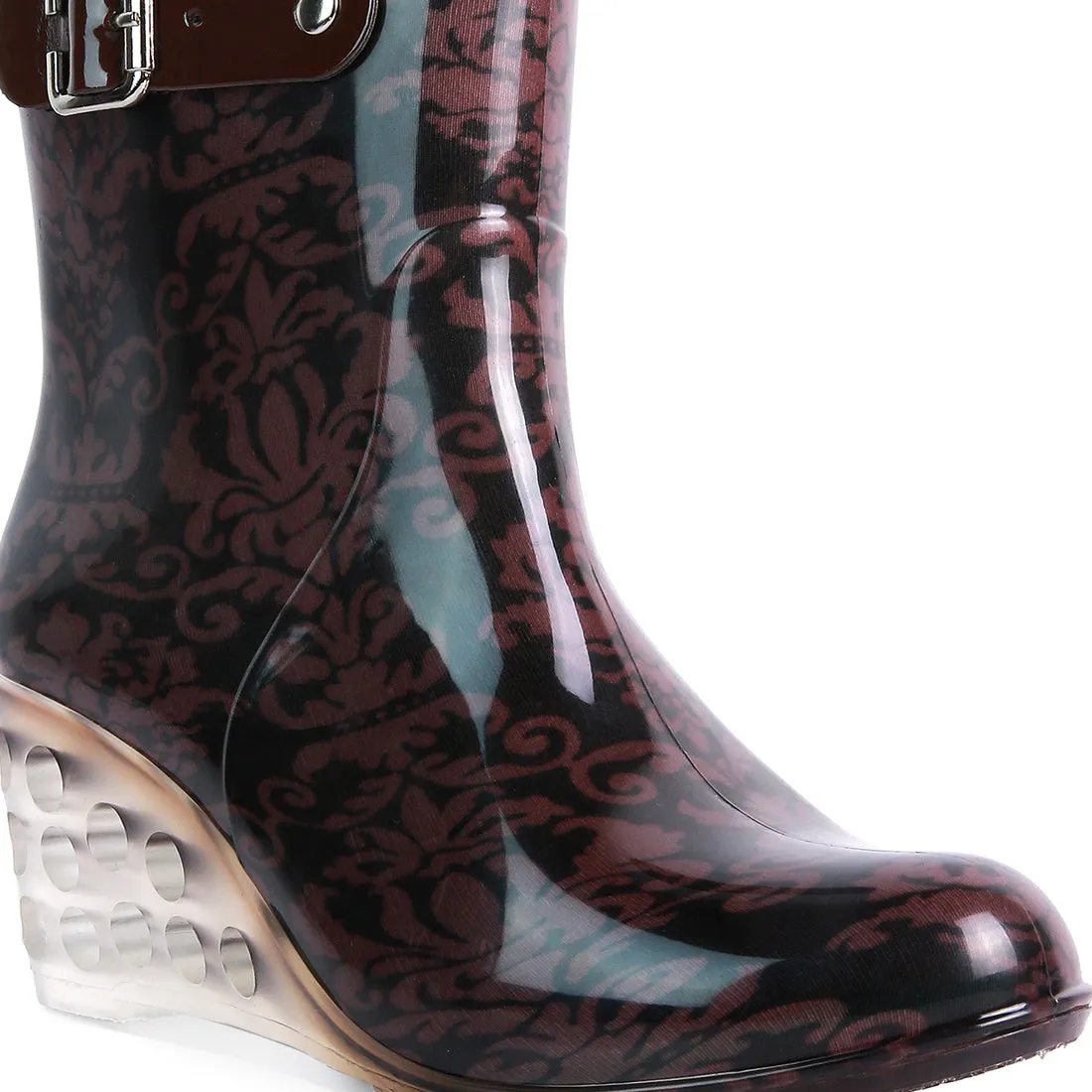 Brown Polka Pattern Rainboots