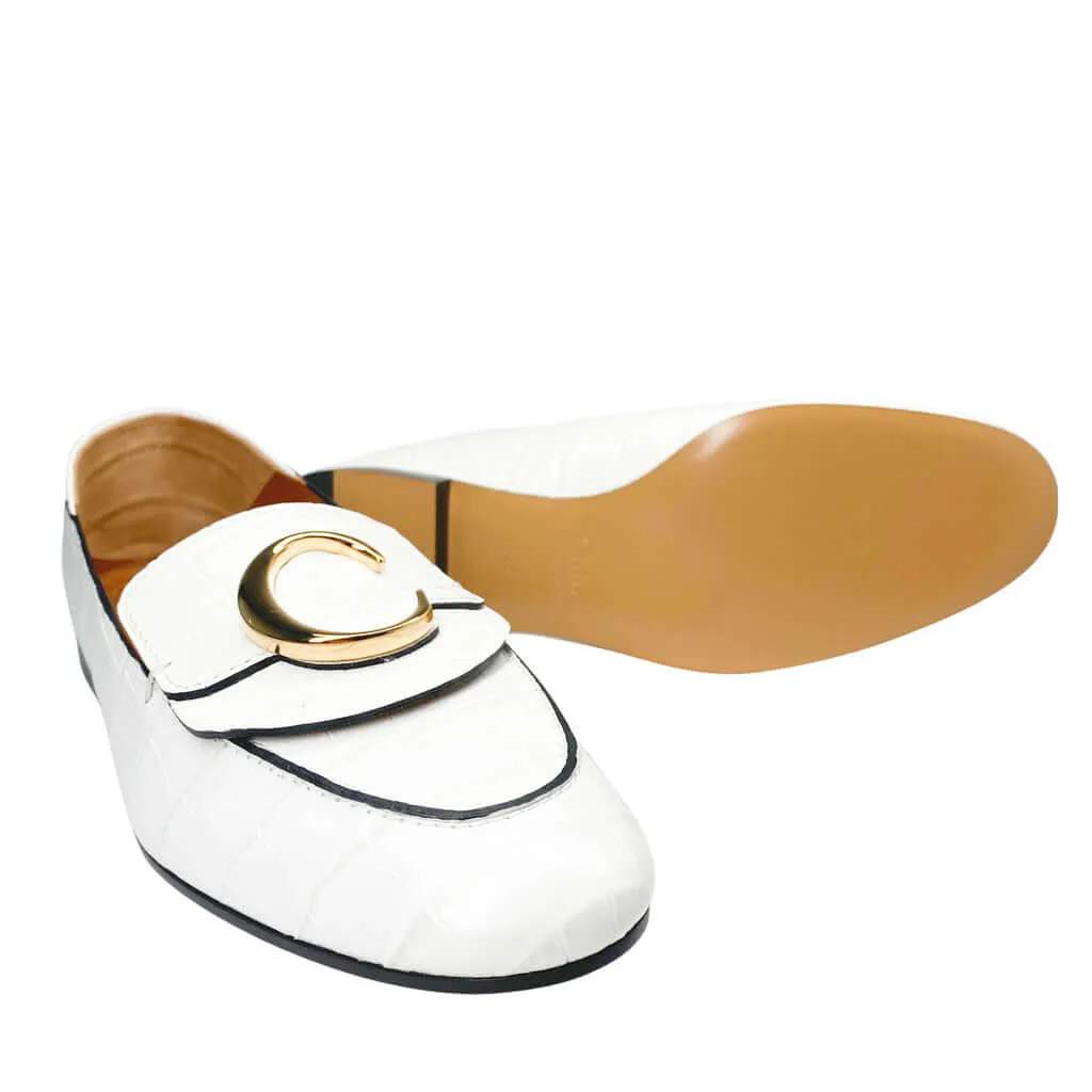 Chloe C Loafers in White