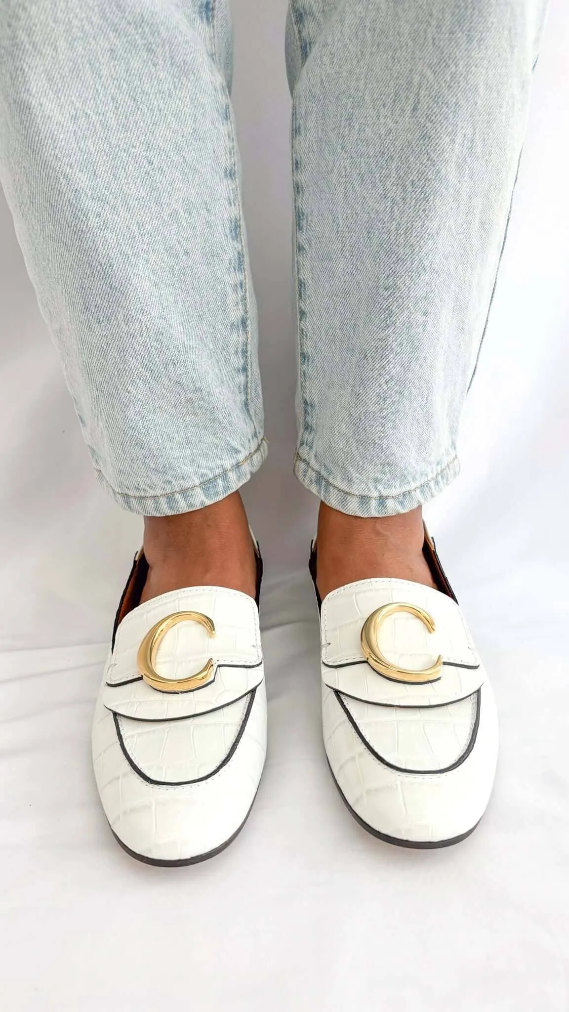 Chloe C Loafers in White