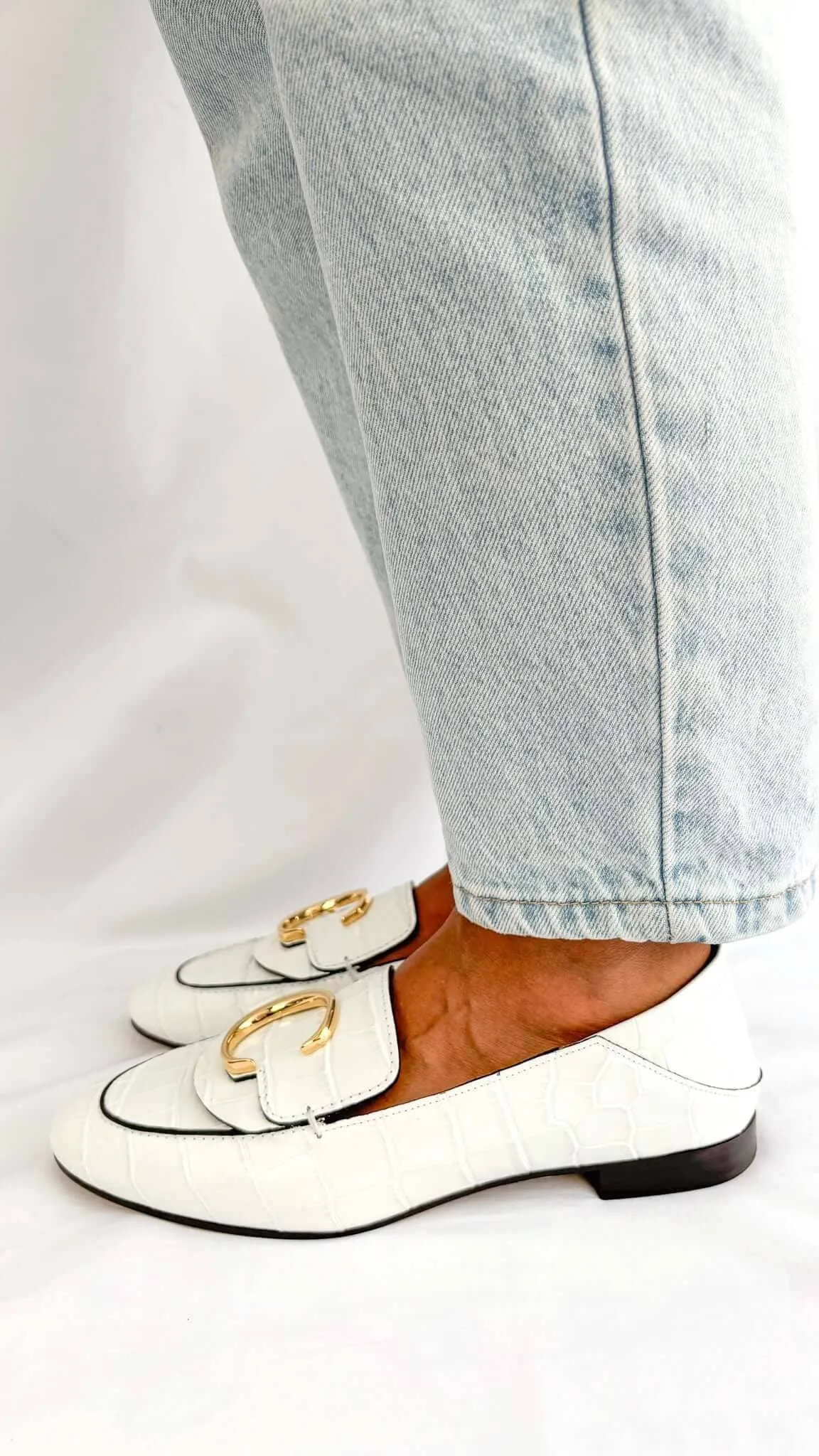 Chloe C Loafers in White