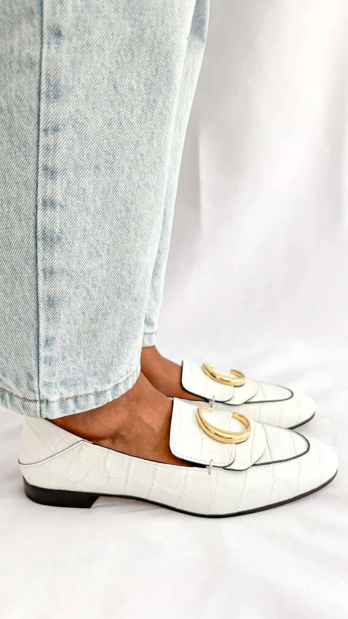 Chloe C Loafers in White