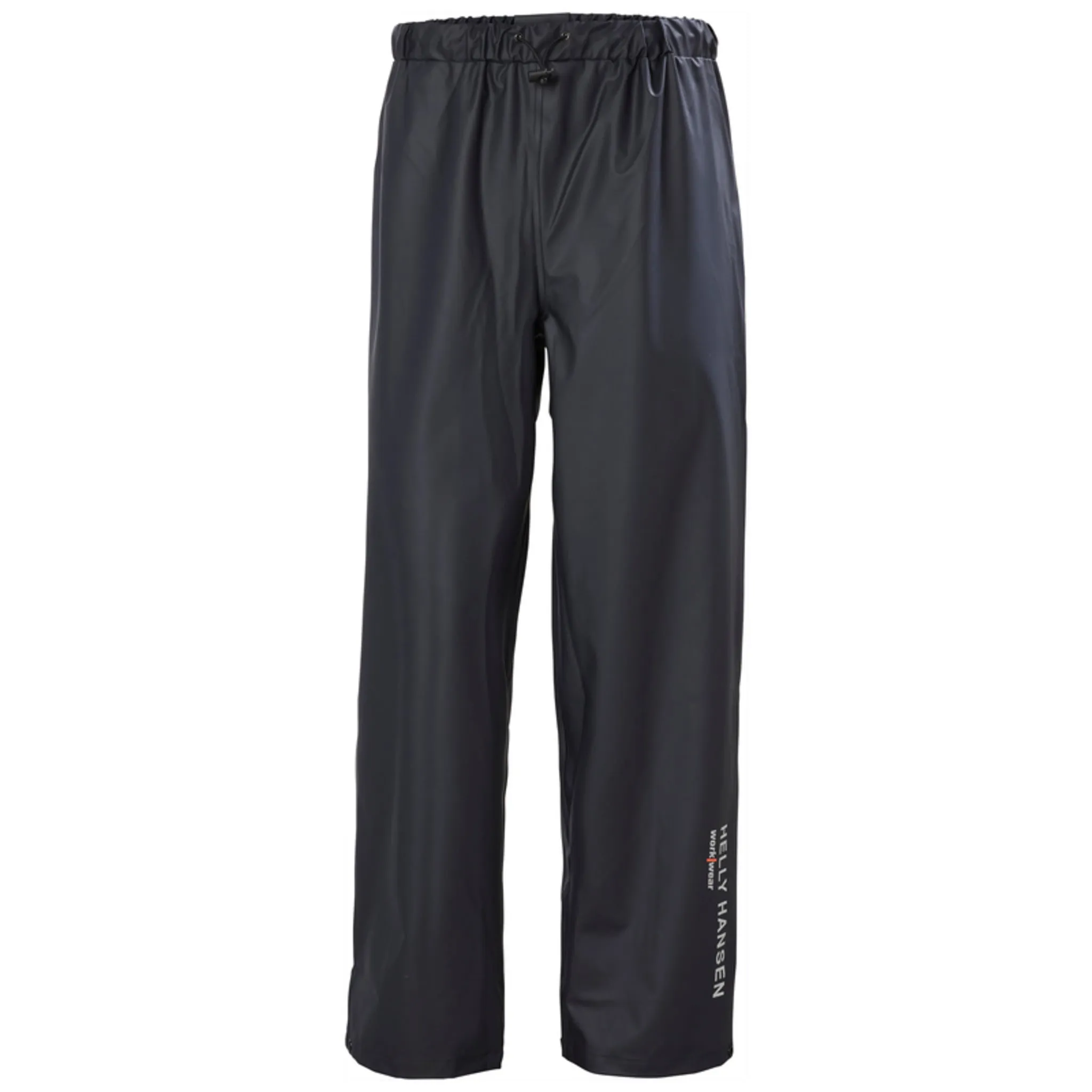Helly Hansen Men's Rain Work Pants 70480 Voss Classic - PU Coated Poly, Waterproof, Helox  4-Way Stretch, Elastic Waist, Reflective, Construction, Fishing | Sizes XS-4XL