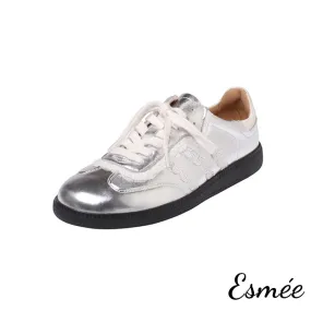 Leather Sneakers with Lace Pattern