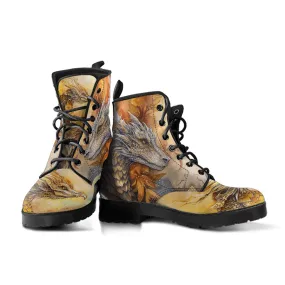 Majestic Dragons Women's Vegan Leather Combat Boots