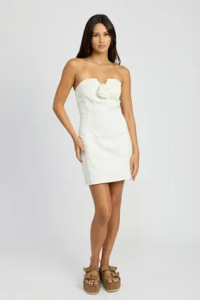 Modern Edge Denim Strapless Mini Dress