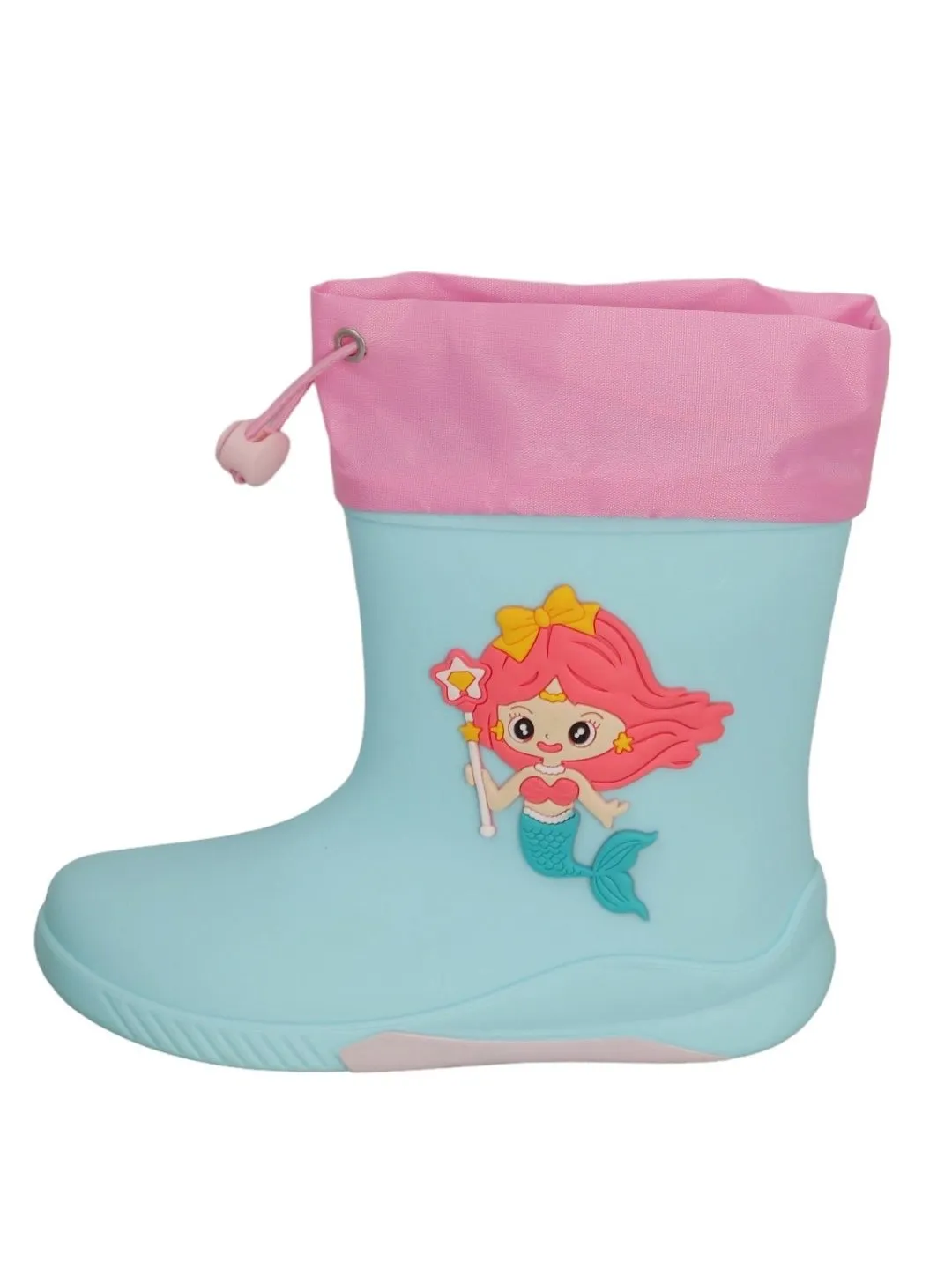 Ocean Princess Blue Mermaid Rain Boots For Girls