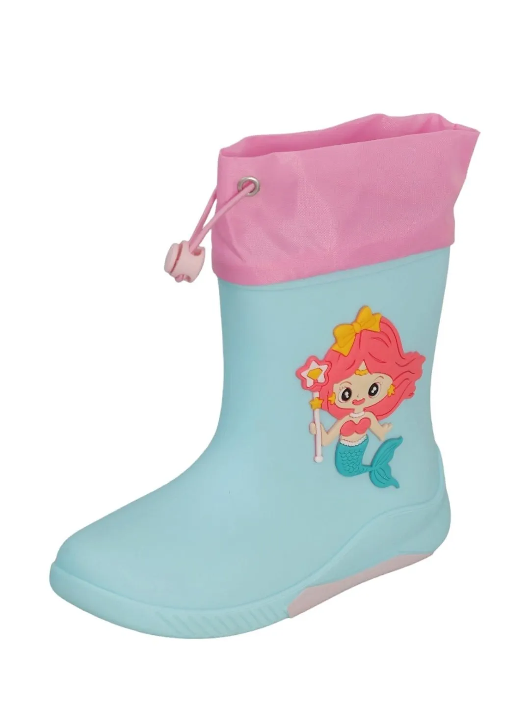 Ocean Princess Blue Mermaid Rain Boots For Girls