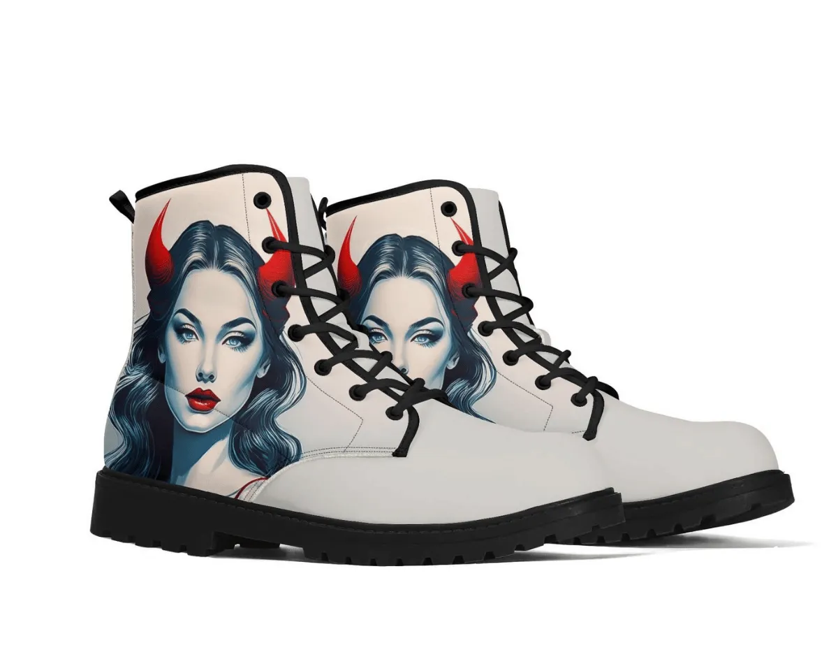 Purple Rain Devil Leather Boots