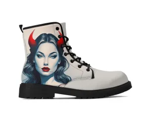 Purple Rain Devil Leather Boots