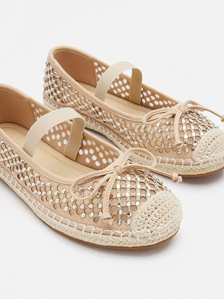 Rayna Crystal Embellished Espadrilles Flats