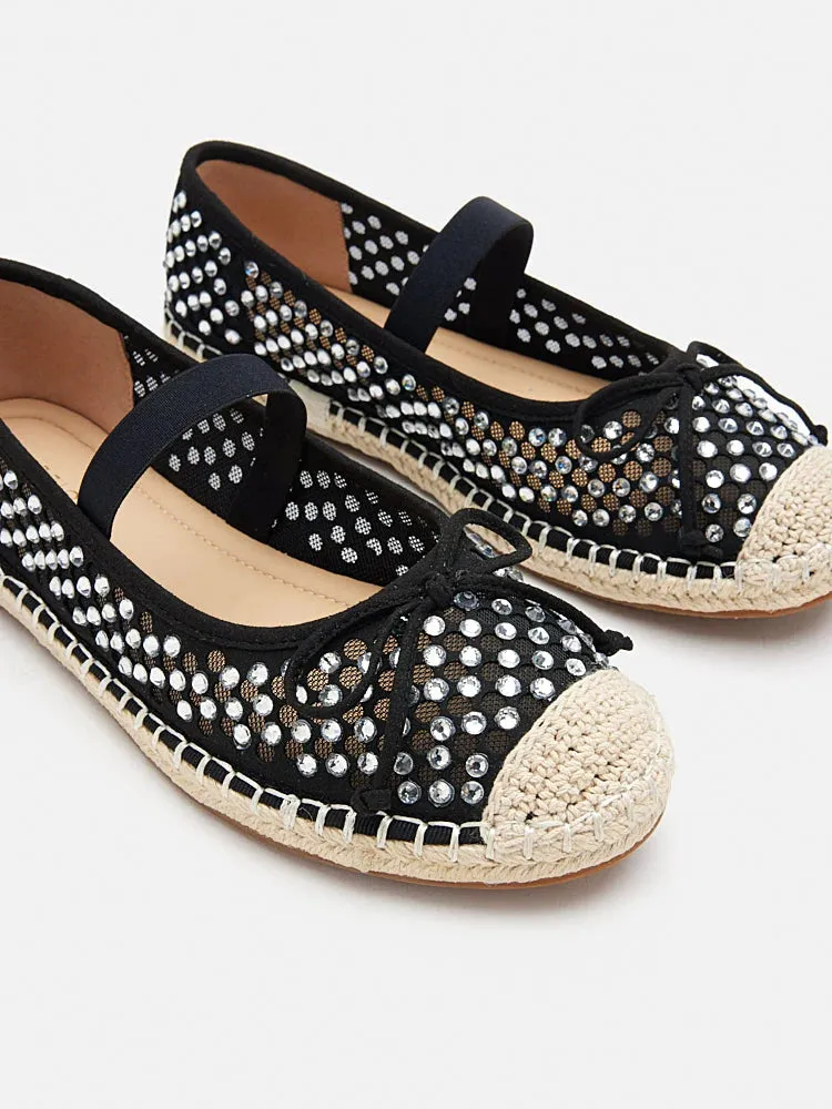 Rayna Crystal Embellished Espadrilles Flats