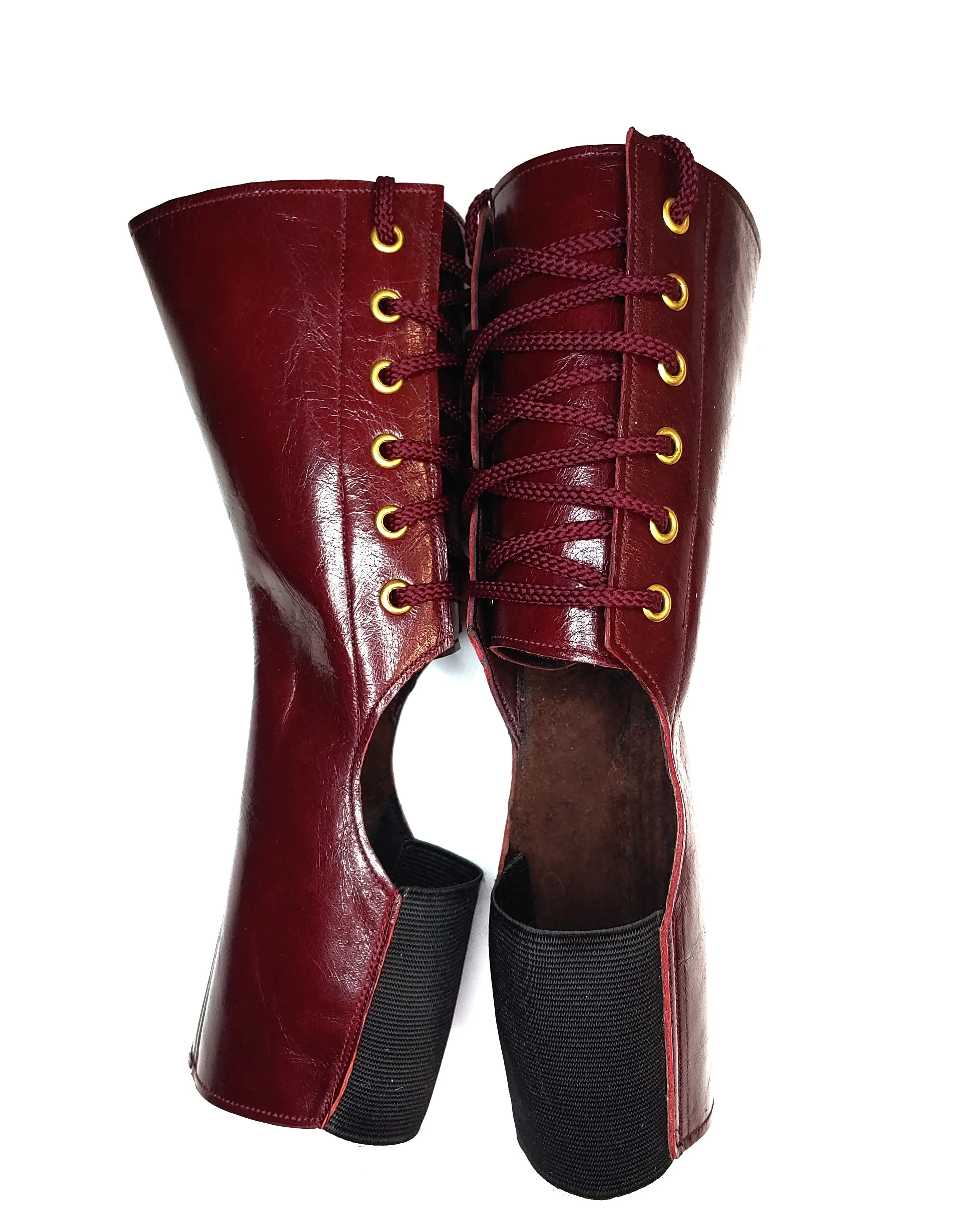 READY MADE Burgundy SHORT Aerial Boots SIZE 2