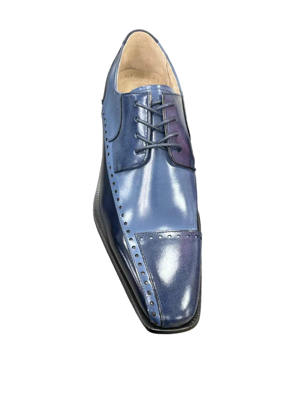 Stacy Adams Plaza Men's Multi Color Navy Blue Lace-Up Dress Shoes Oxford Cap Toe