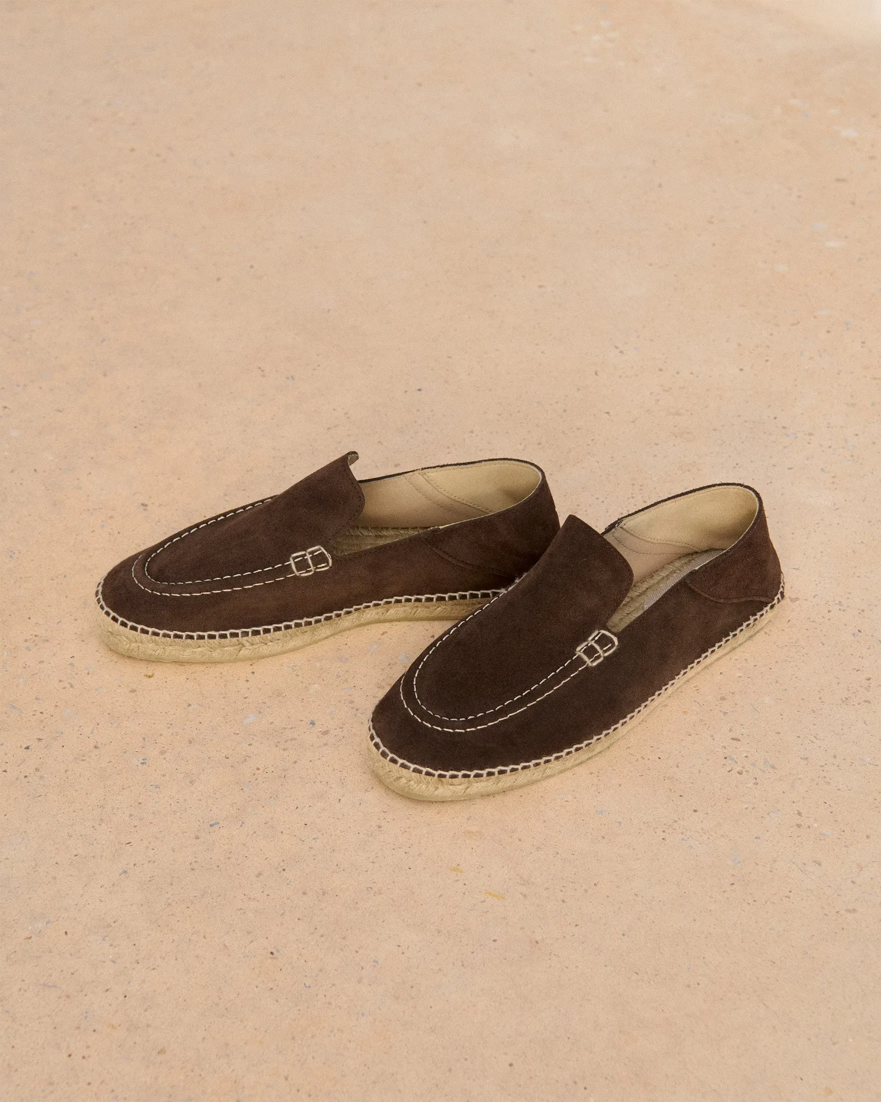 Suede Traveler Loafers Espadrilles - R57LT - Hamptons Cocoa