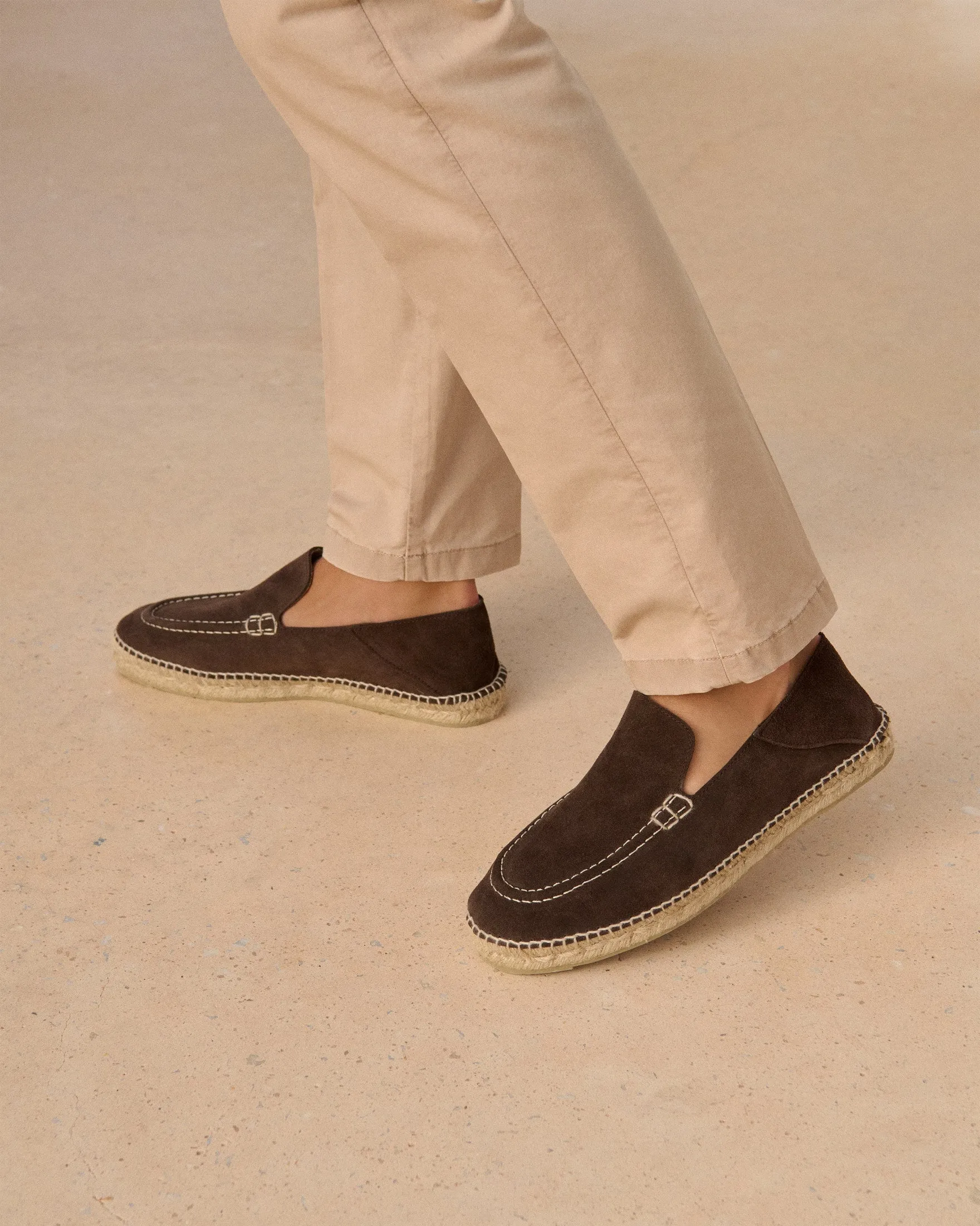 Suede Traveler Loafers Espadrilles - R57LT - Hamptons Cocoa