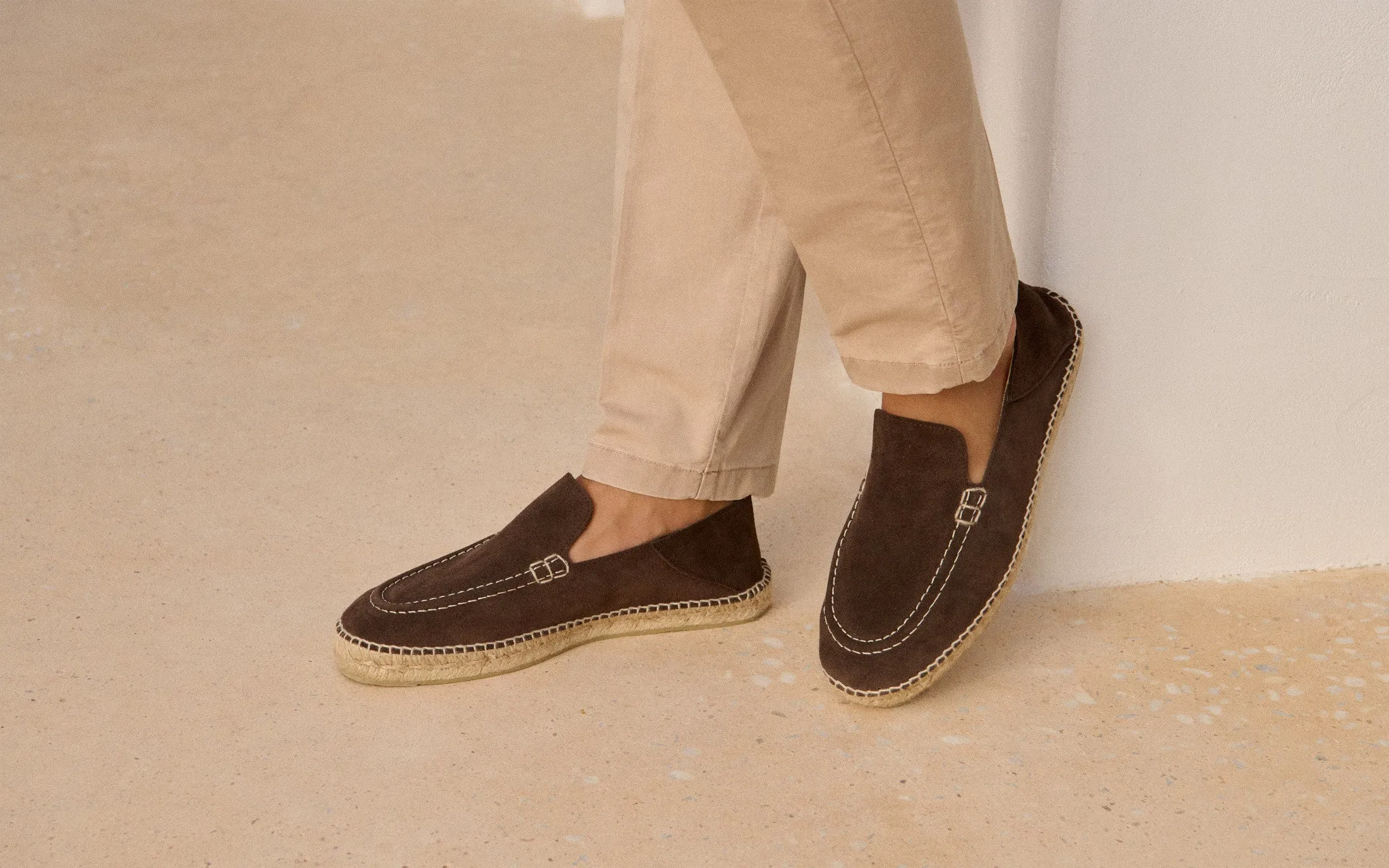 Suede Traveler Loafers Espadrilles - R57LT - Hamptons Cocoa
