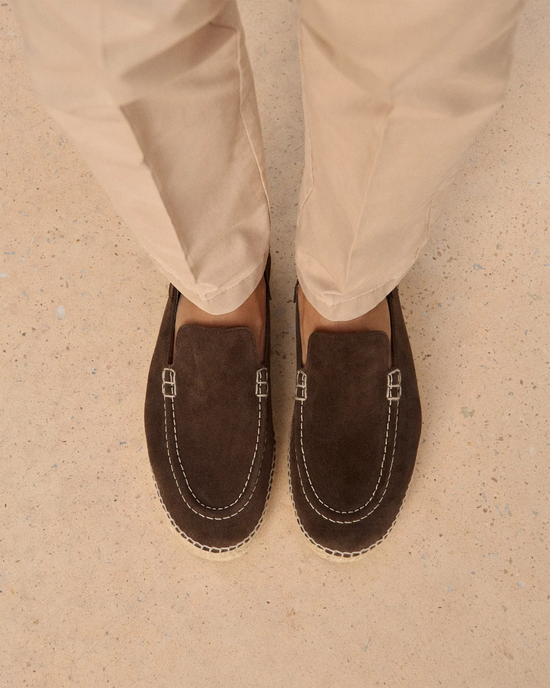 Suede Traveler Loafers Espadrilles - R57LT - Hamptons Cocoa