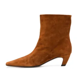 Women's Square Head Chunky Heel Short Boots