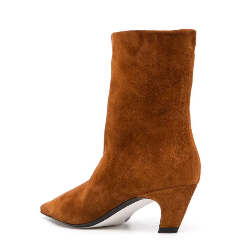 Women's Square Head Chunky Heel Short Boots