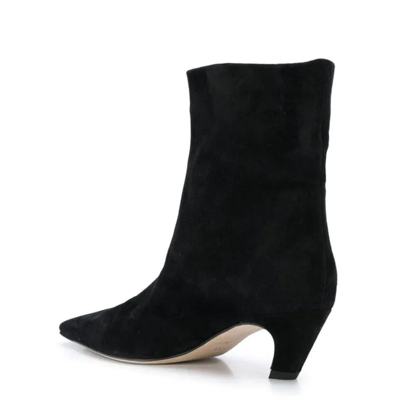 Women's Square Head Chunky Heel Short Boots