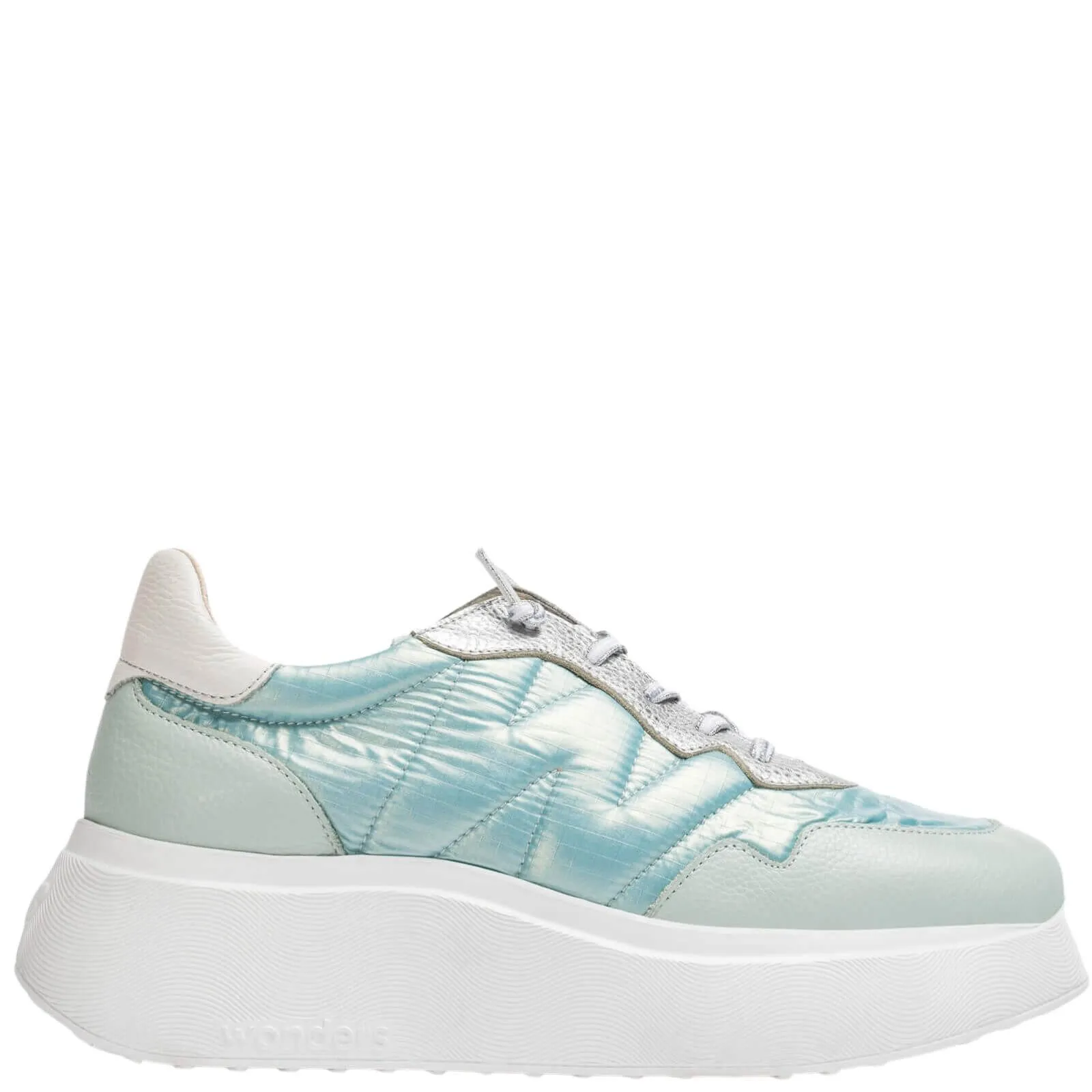 Wonders Blue Leather Elastic Laces Sporty Sneakers